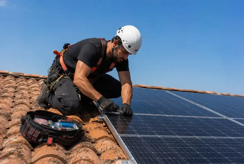 Maintenance et monitoring de panneaux solaires à Caromb